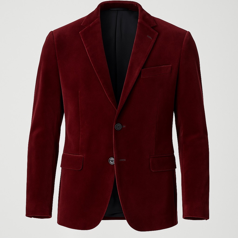 Burgundy Velvet 36R Men's Blazer